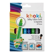 Silky Ultra Soft Wax Crayons / Twist Action - 8 Piece